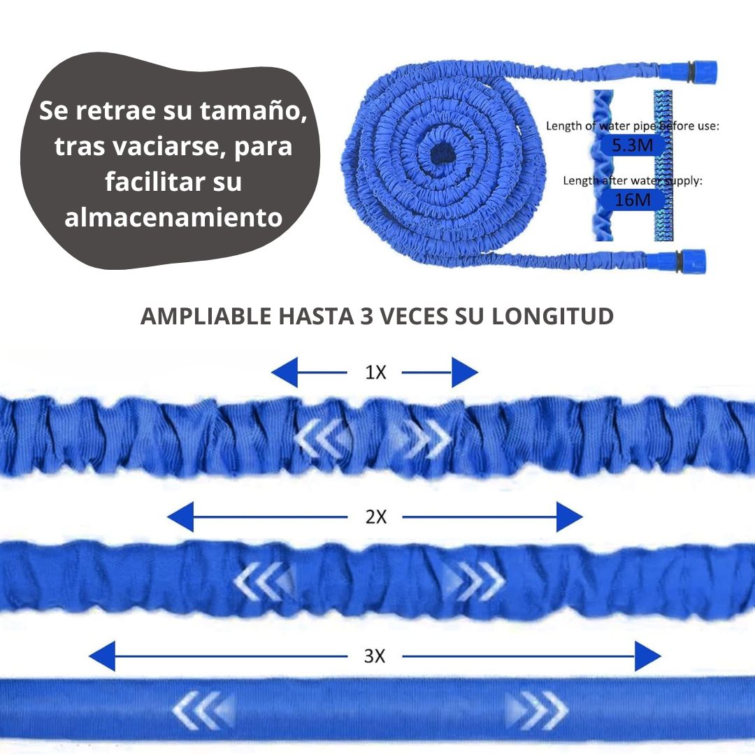 Manguera de jardín flexible de 15 M AquaFlex
